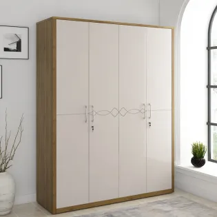 小物 Wommelsdorff JO high and seek Pearl V2 4 Door Wardrobe- Ceramic High Gloss